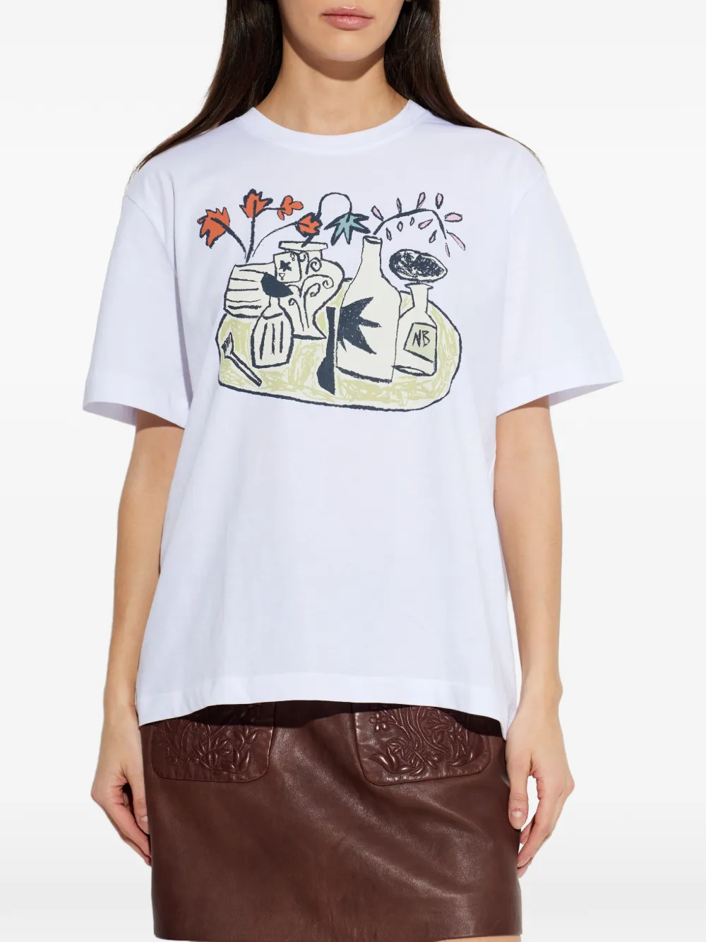 Munthe Camiseta Estampada - Blanco 