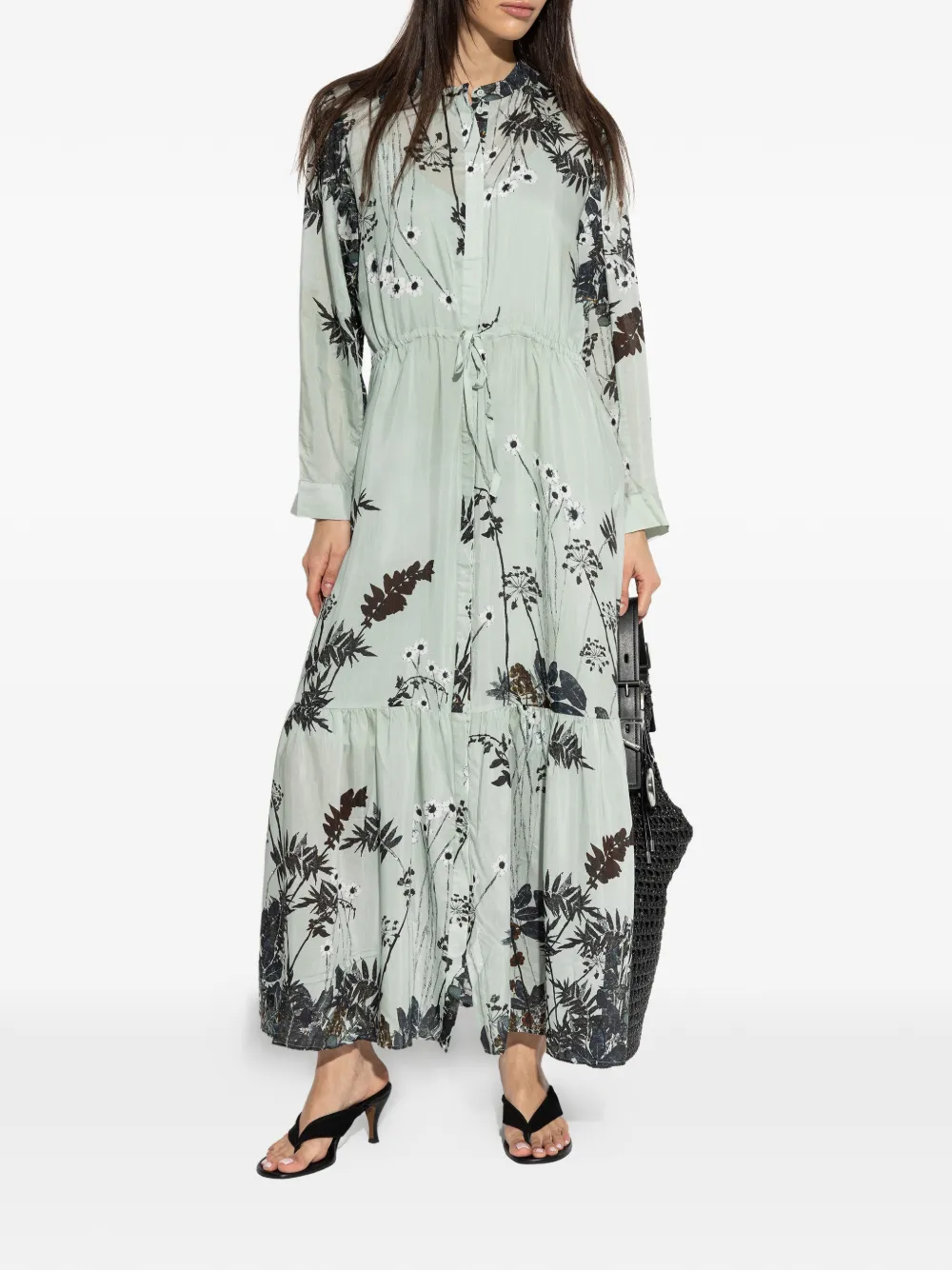 MUNTHE Bernadette gelaagde maxi-dress met bloemenprint Blauw