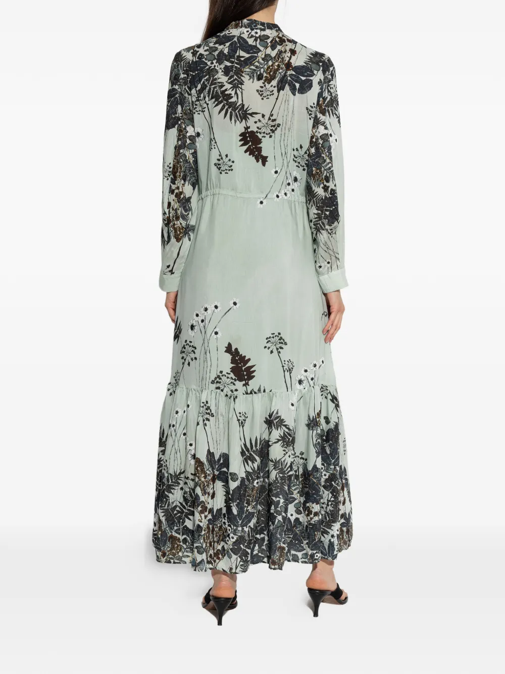MUNTHE Bernadette gelaagde maxi-dress met bloemenprint Blauw