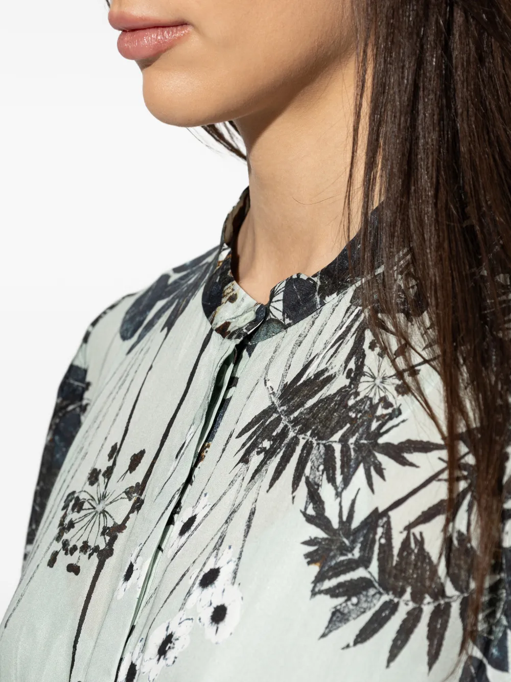 MUNTHE Bernadette gelaagde maxi-dress met bloemenprint Blauw