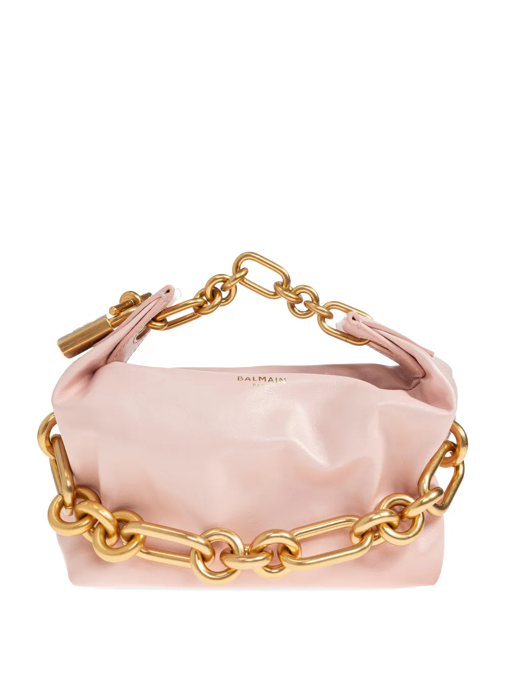 Balmain mini Sync chain padlock leather tote bag - Rosa