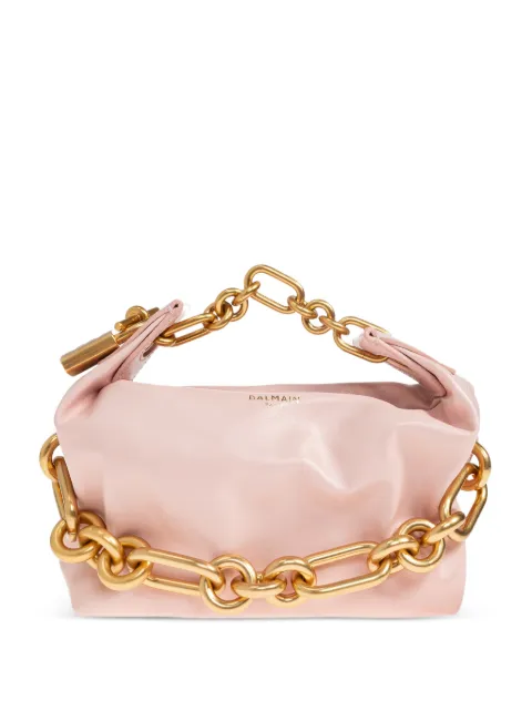 Balmain mini Sync chain padlock leather tote bag