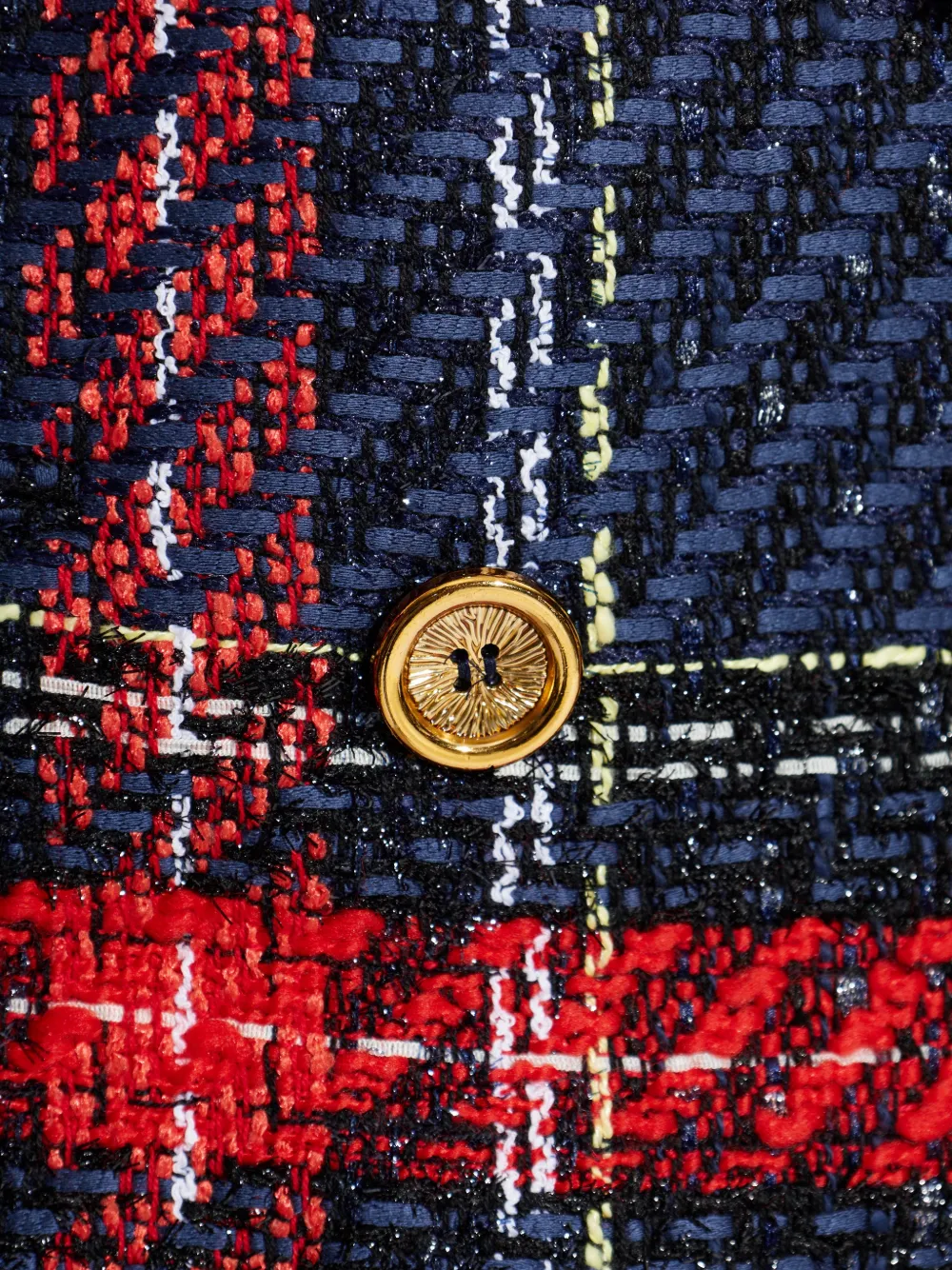 Balmain Geruite tweed blazer Blauw