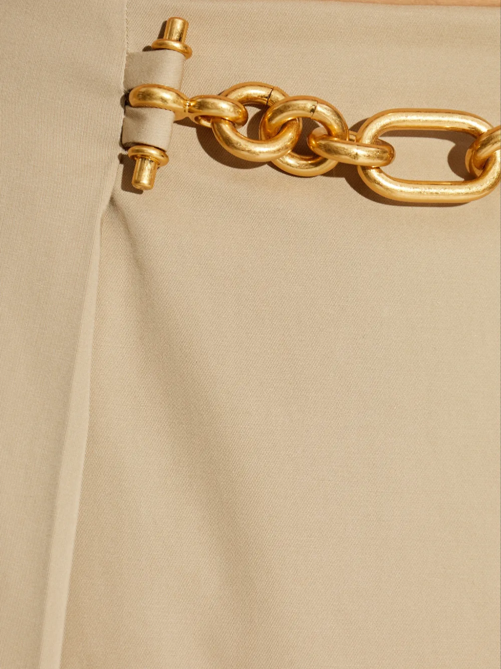 Balmain A-lijn rok verfraaid met ketting Beige