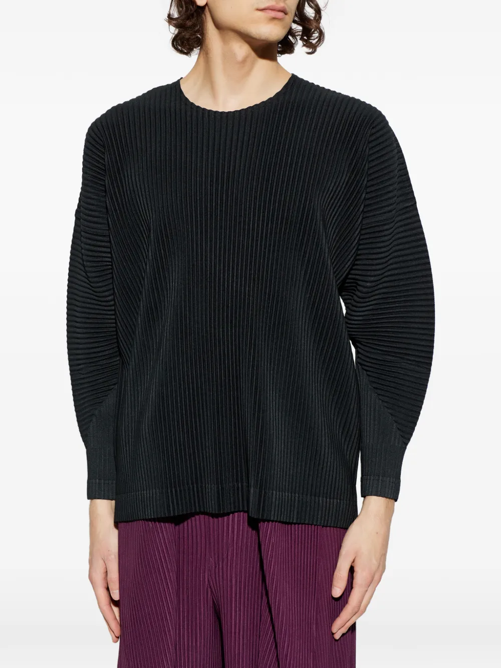 Homme Plissé Issey Miyake Geplooid T-shirt Zwart