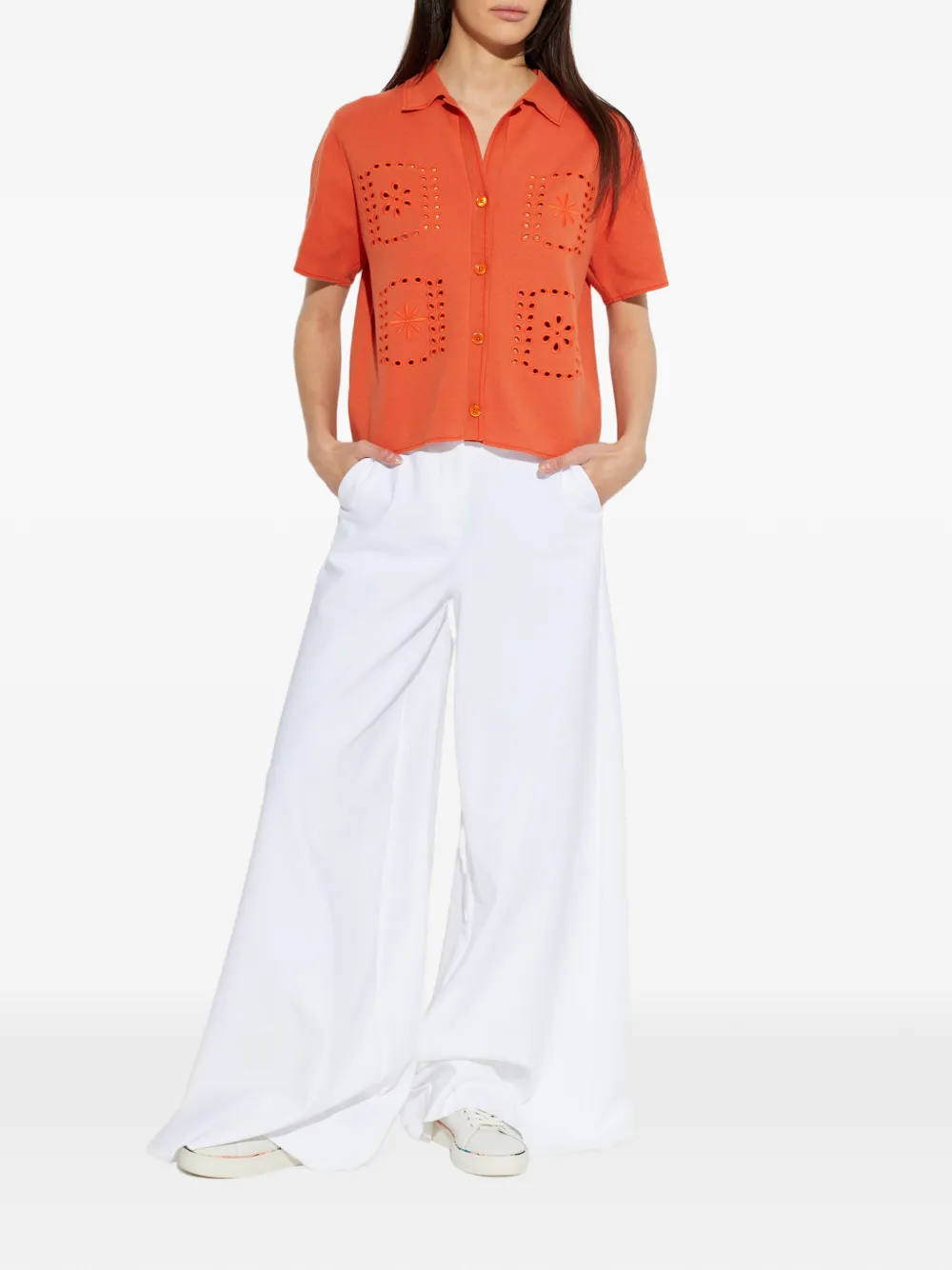  Ps Paul Smith Broderie-anglaise Shirt - Orange 