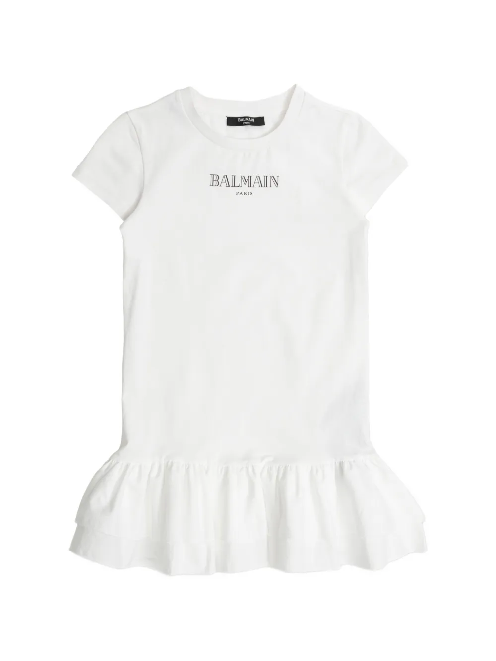 Balmain Kids ruffled -hem dress - Bianco