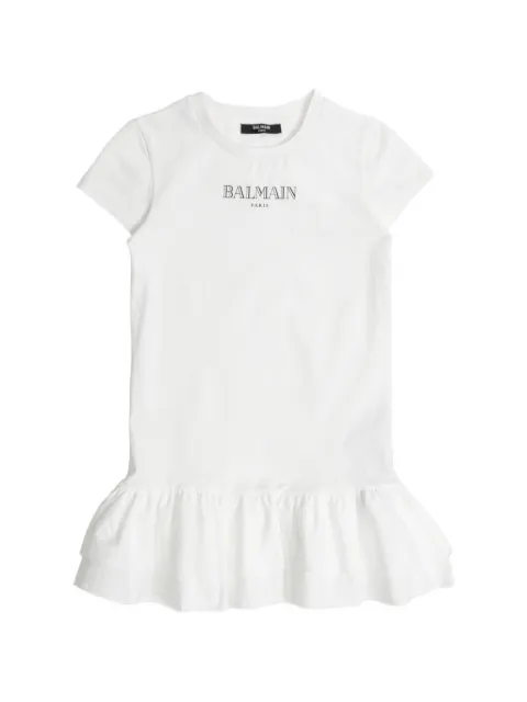 Balmain Kids ruffled -hem dress