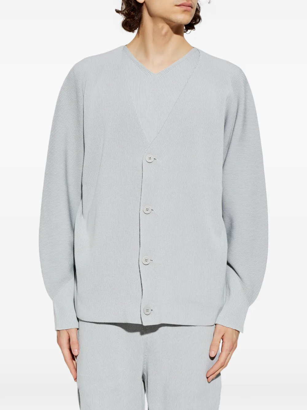 Pleated Button Cardigan