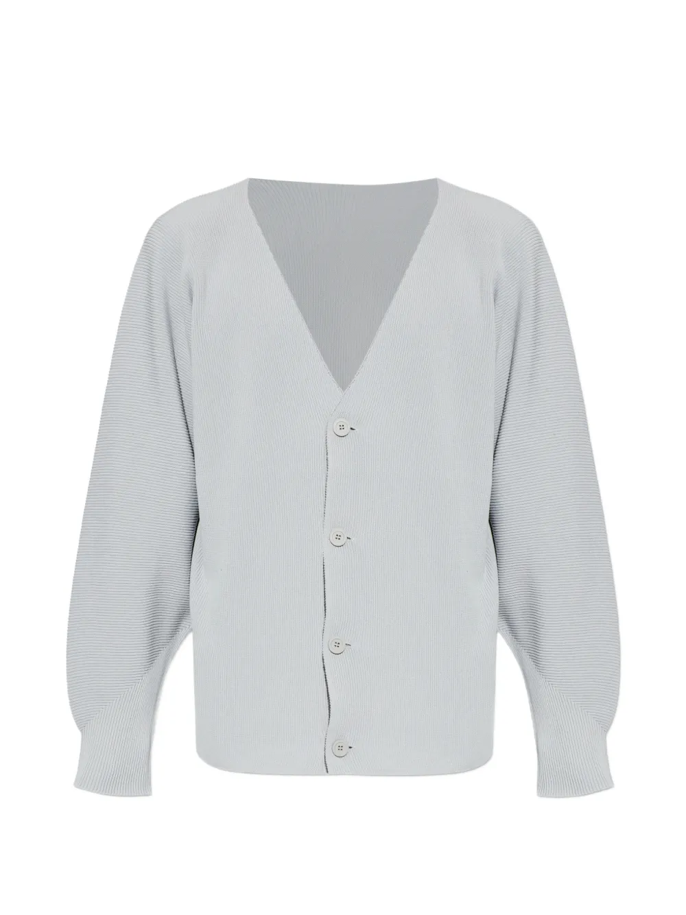 Homme Plissé Issey Miyake pleated button cardigan - Grigio