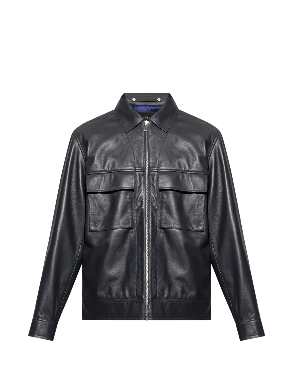 PS Paul Smith zip-up leather jacket - Blu