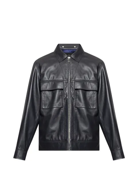 PS Paul Smith chamarra de piel con cierre