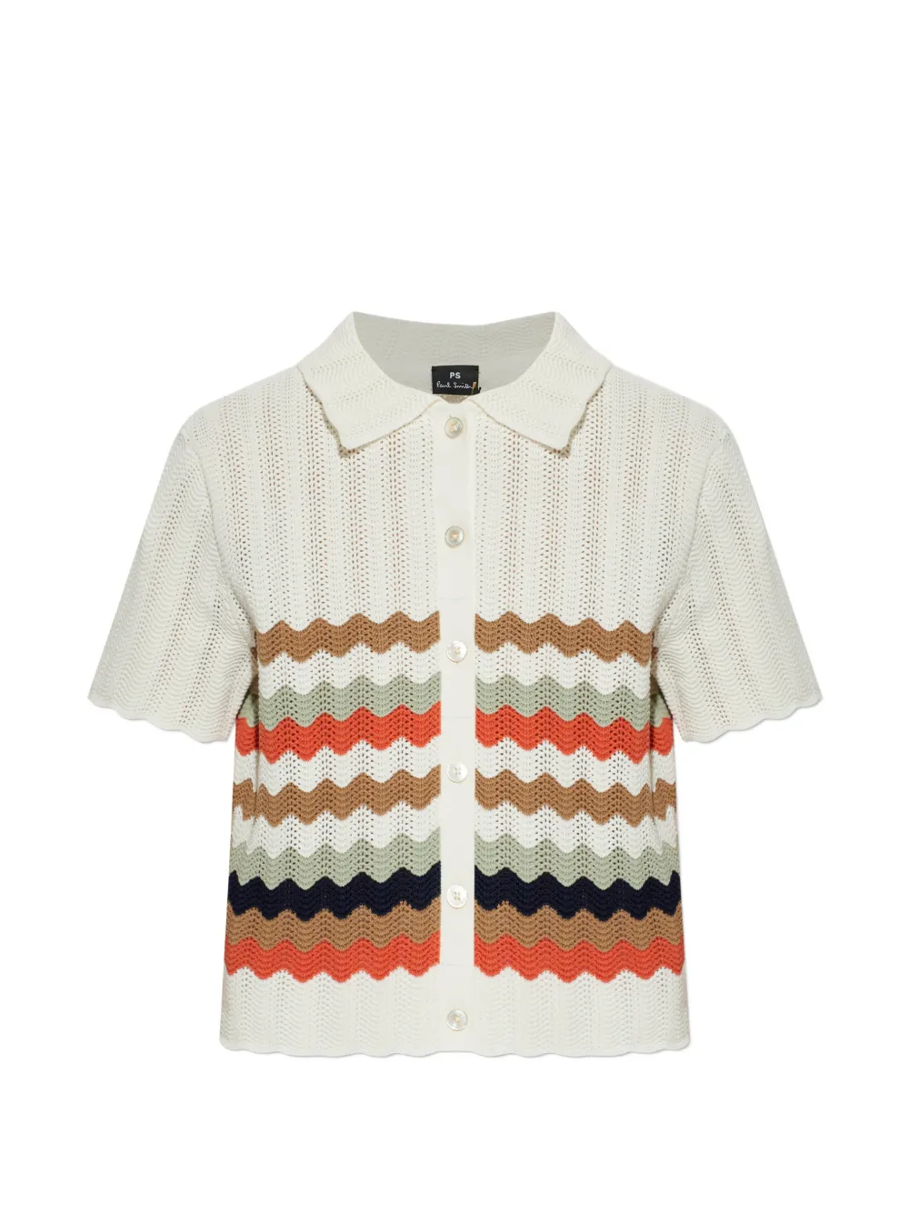 PS Paul Smith zigzag-pattern crochet shirt - Nude