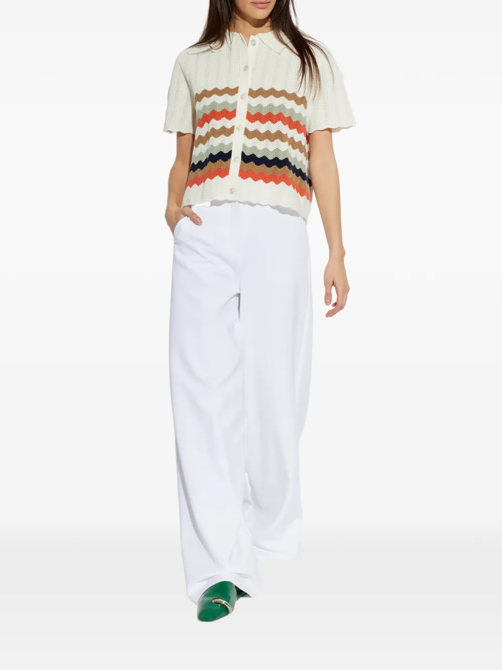  Ps Paul Smith Zigzag-pattern Crochet Shirt - Neutrals 
