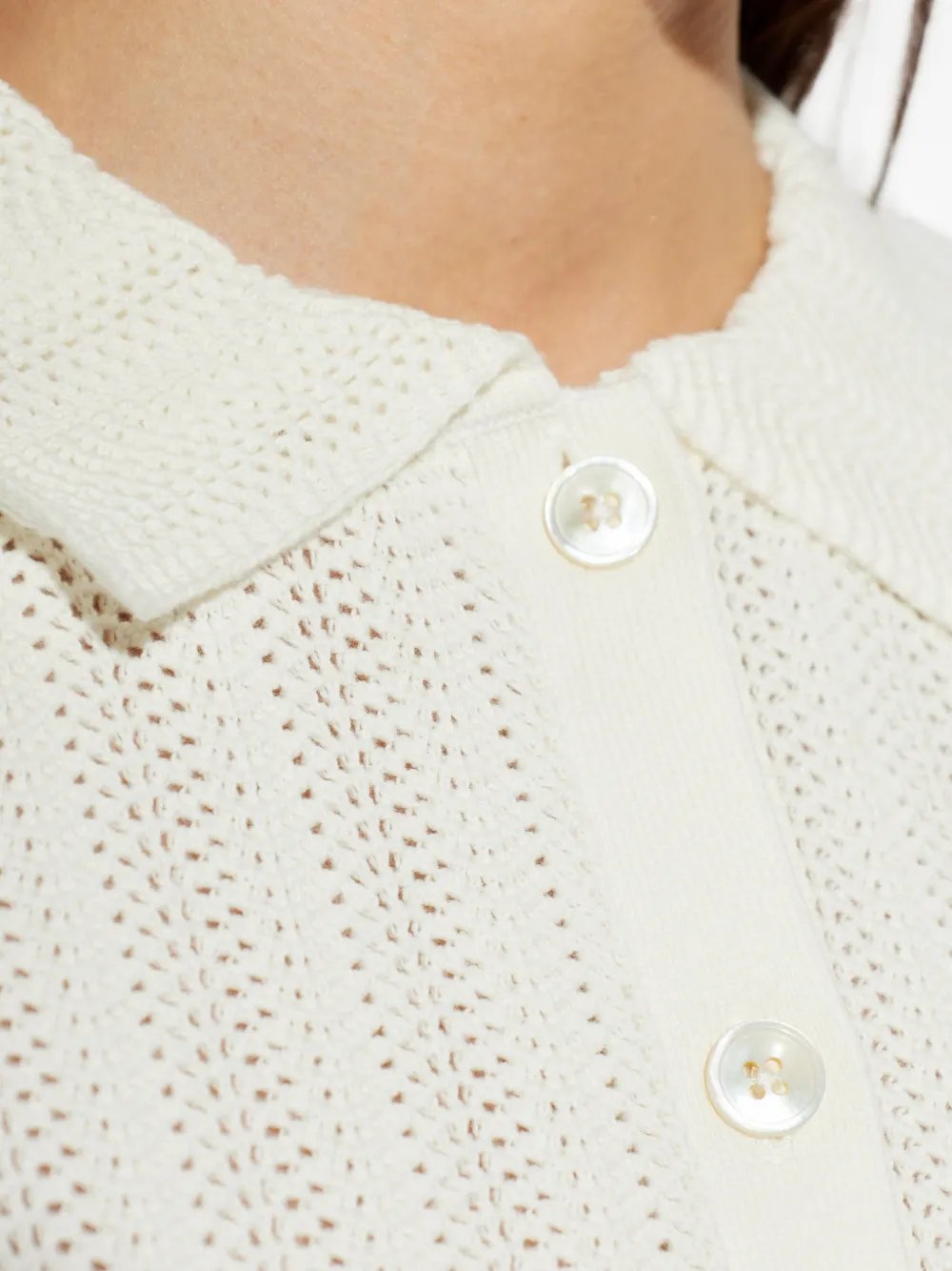 PS Paul Smith Gehaakte blouse met zigzag patroon Beige