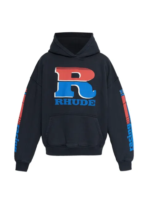 RHUDE sudadera con capucha y logo