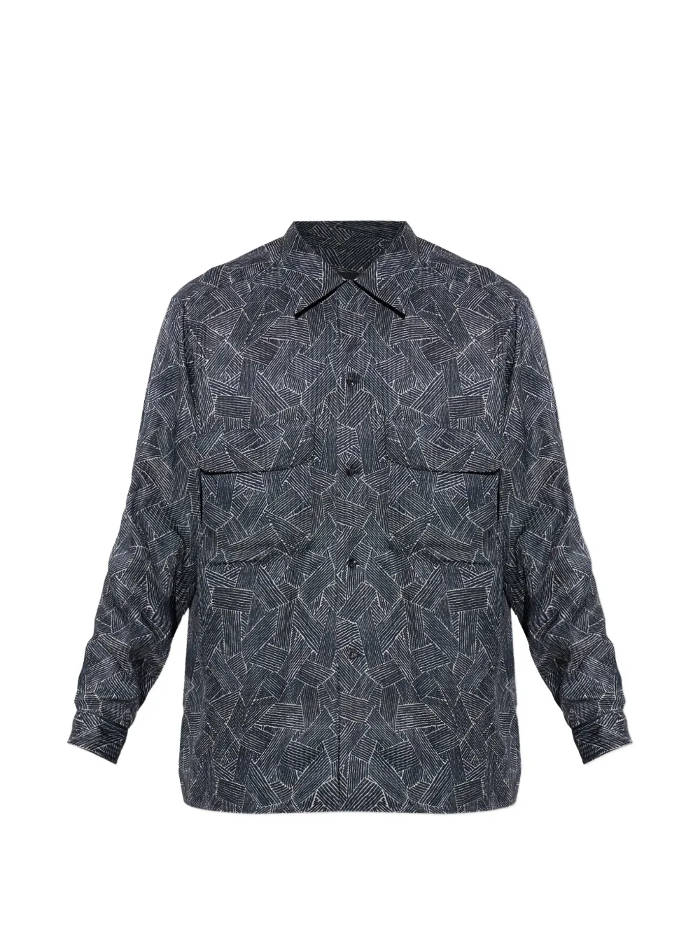 Giorgio Armani geometric-print shirt - Grau