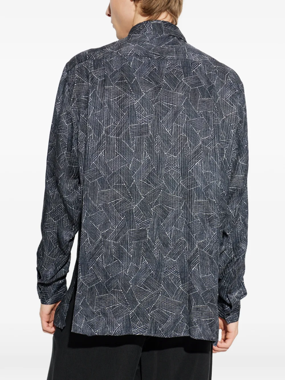 Giorgio Armani Overhemd met geometrische print Grijs