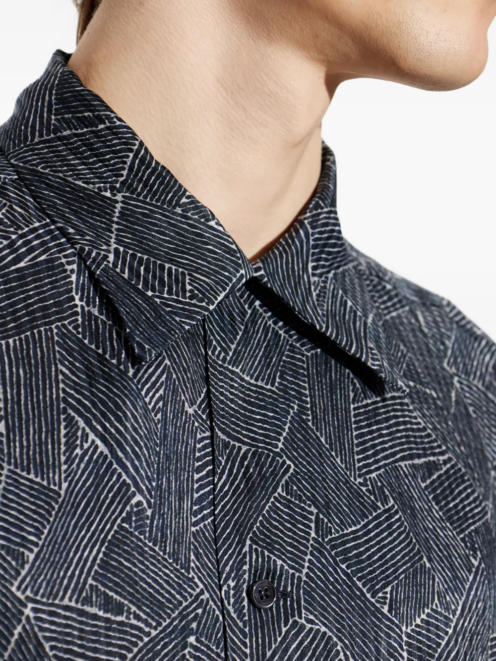 Giorgio Armani Overhemd met geometrische print Grijs