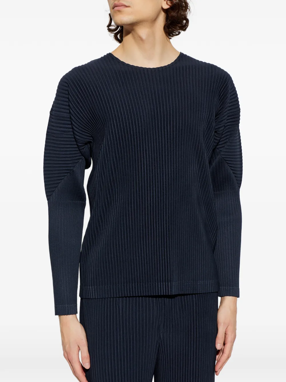 Homme Plissé Issey Miyake Geplooid T-shirt Blauw