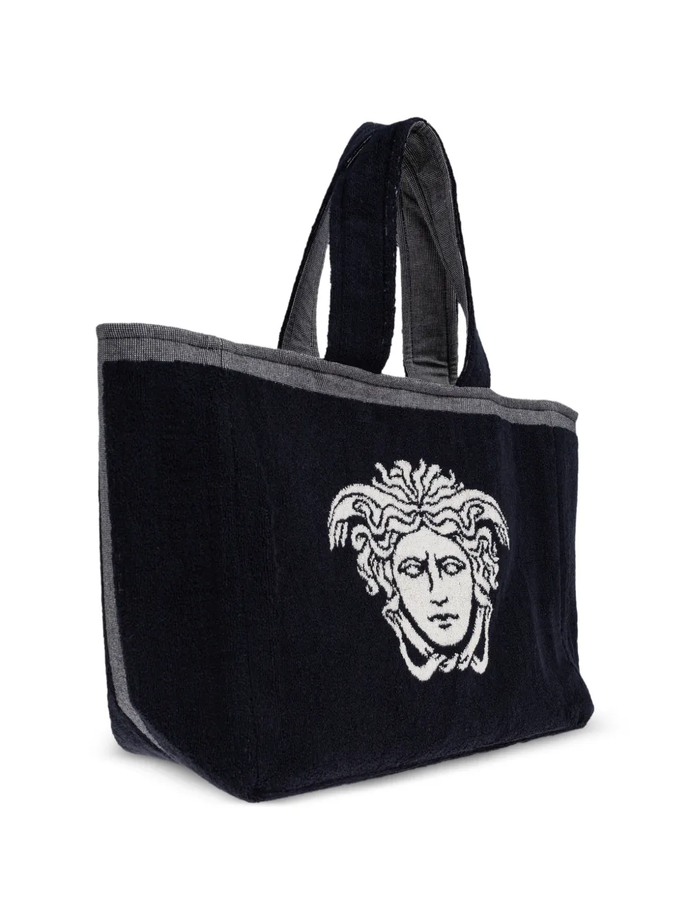 Versace Medusa badstof katoenen strandtas Blauw