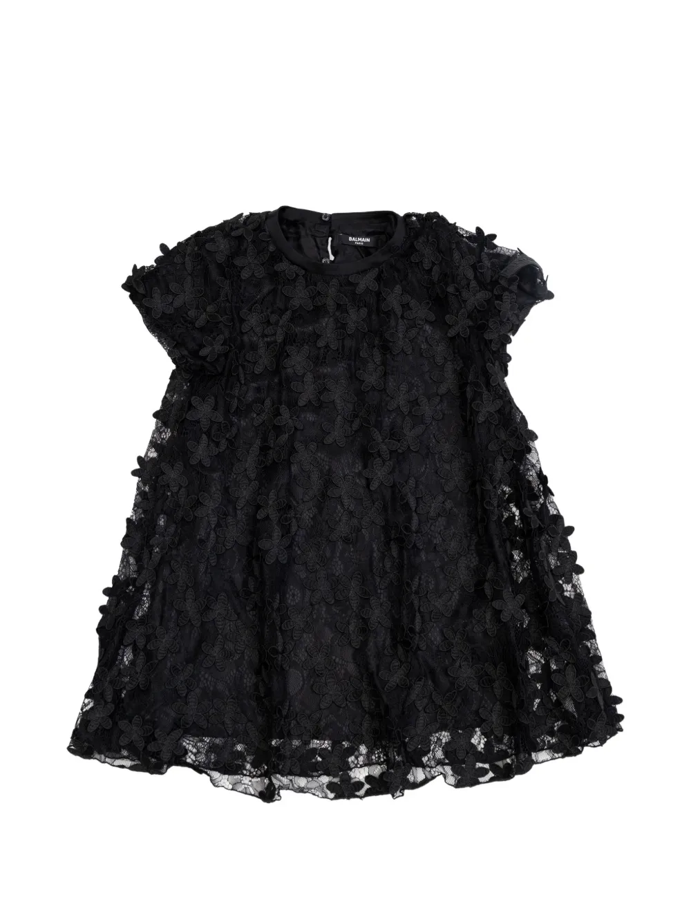 Balmain Kids floral-lace dress - Nero