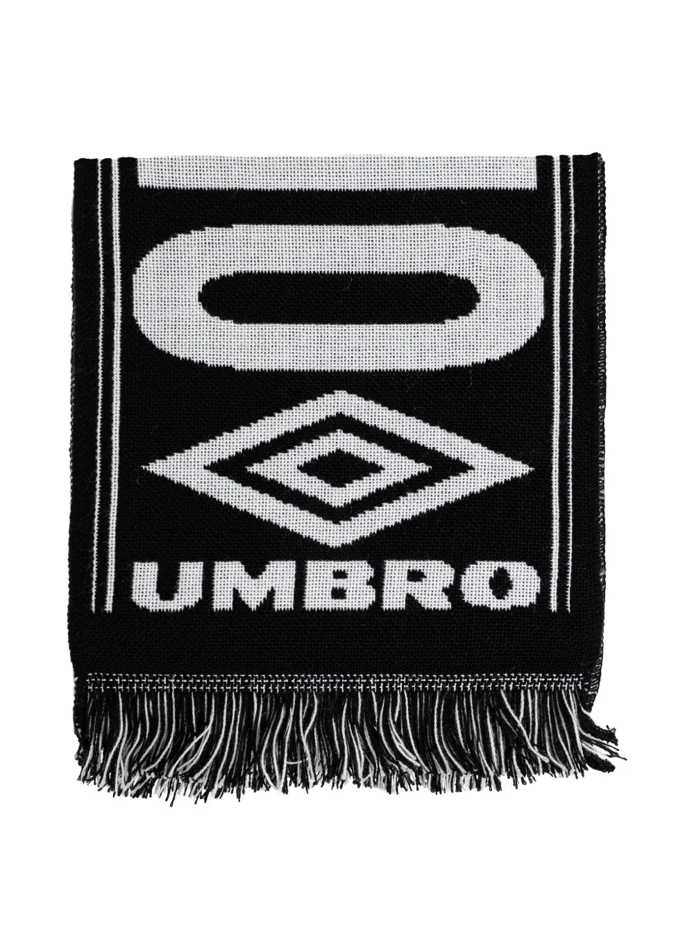UMBRO logo-print fringed-hem scarf - Nero