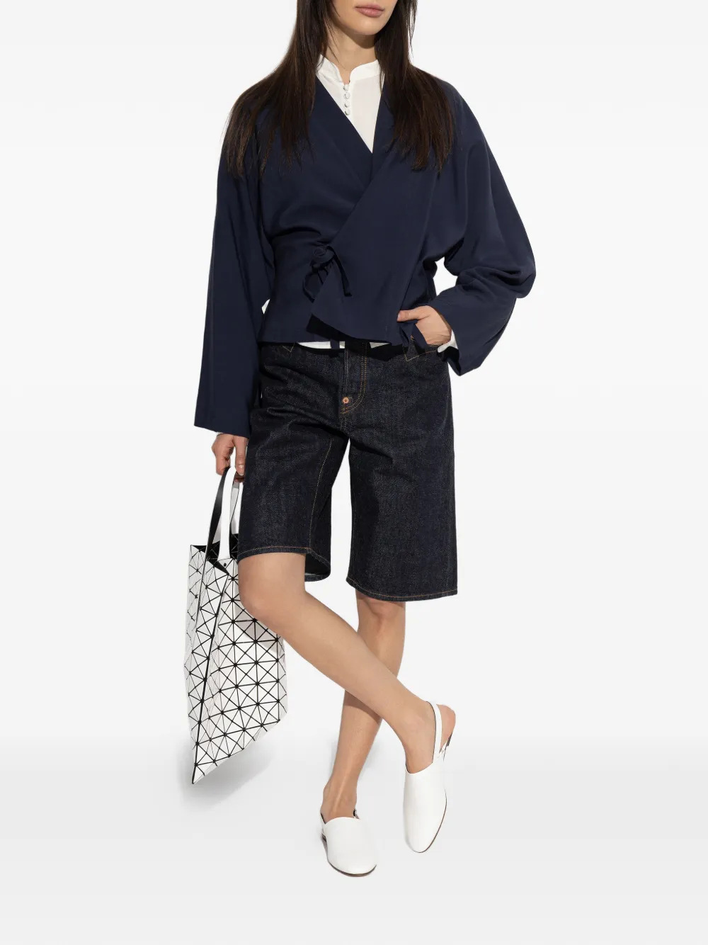 Kenzo Wikkeljack met gestrikte taille Blauw