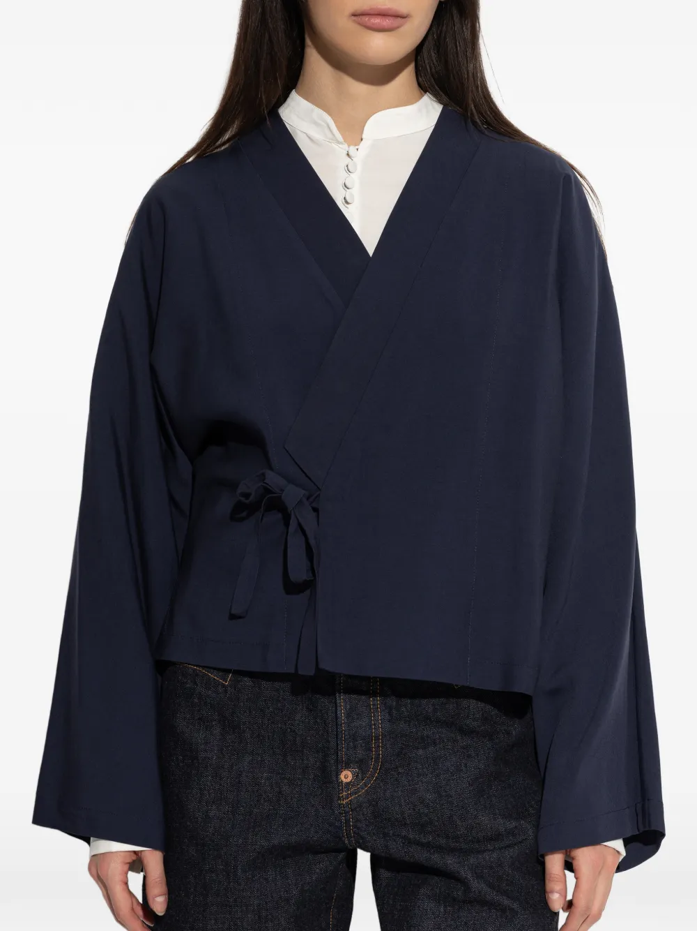 Kenzo Wikkeljack met gestrikte taille Blauw