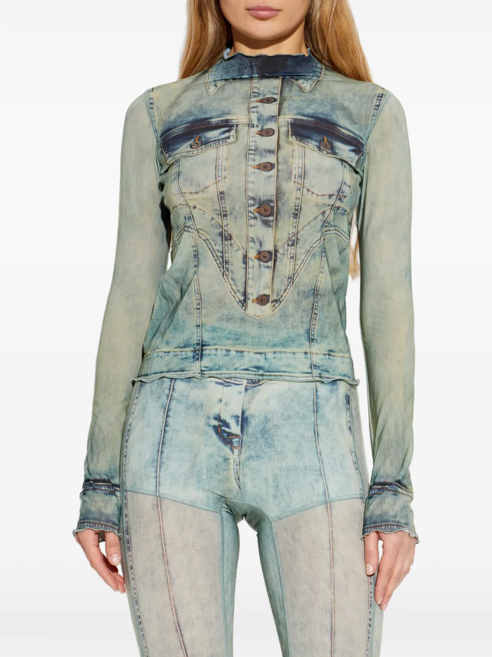  Knwls Halcyon Buttoned Denim Top - Blue 