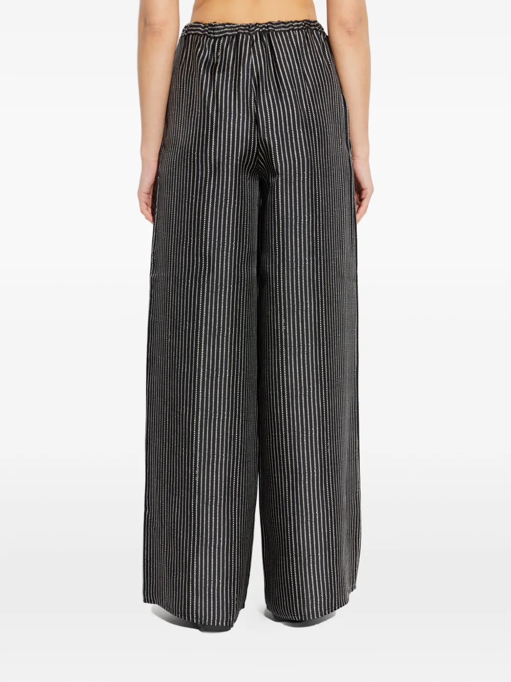 Max Mara Clarino gestreepte broek met trekkoord Zwart