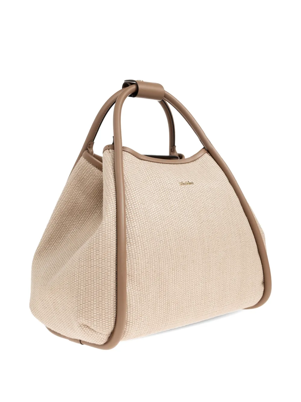 Max Mara Marine shopper met imitatiebont Beige
