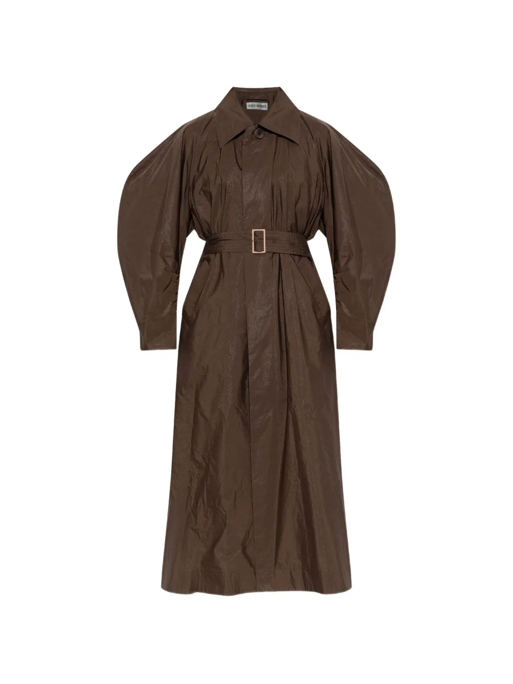 Issey Miyake belted coat - Marrone