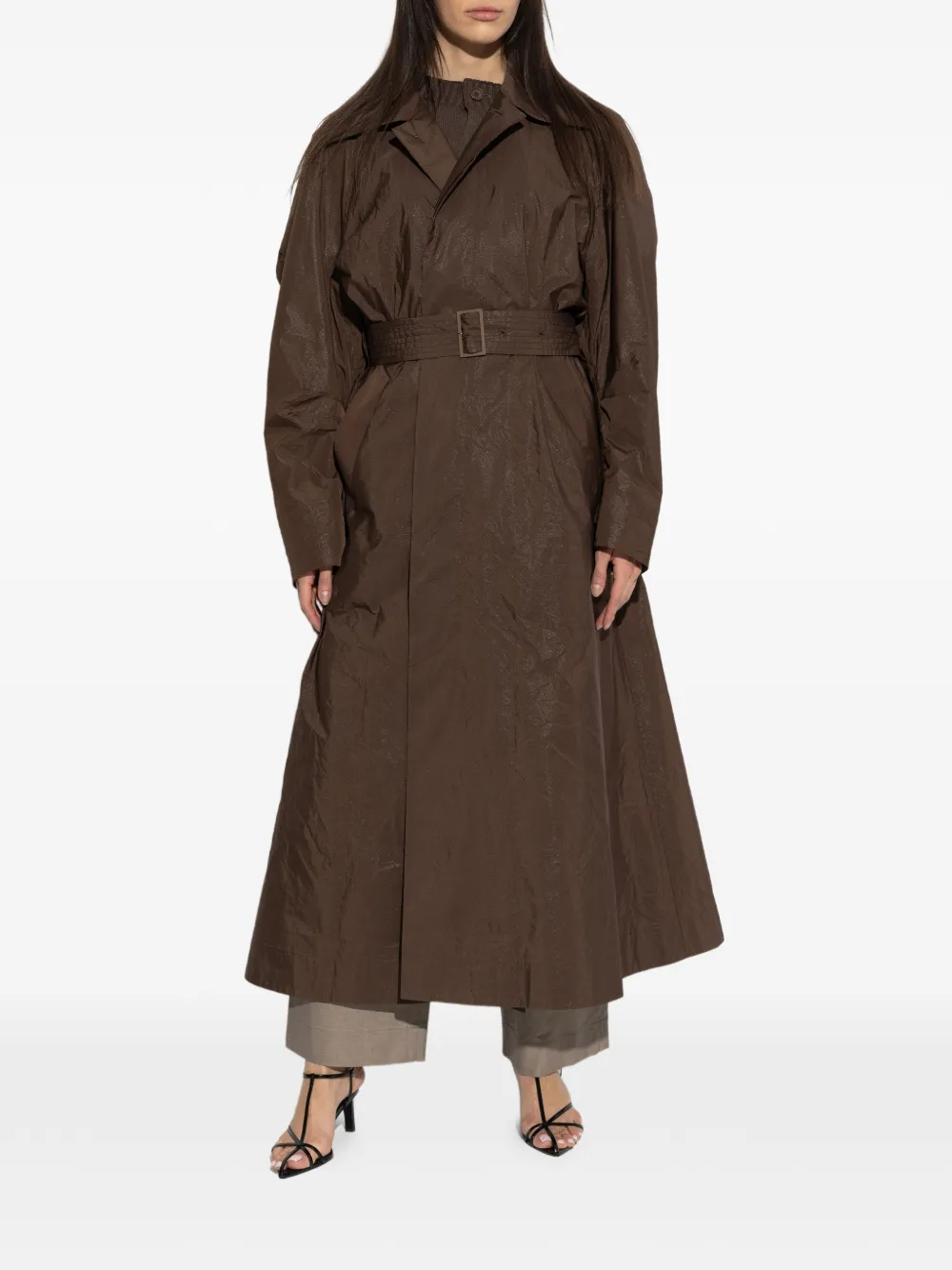  Issey Miyake Belted Coat - Brown 