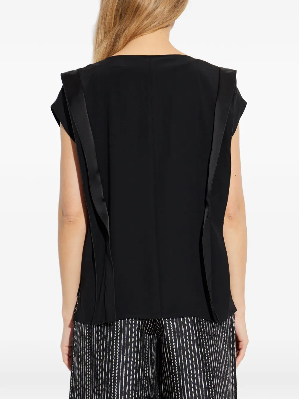 Max Mara Blouse met V-hals en vlak Zwart