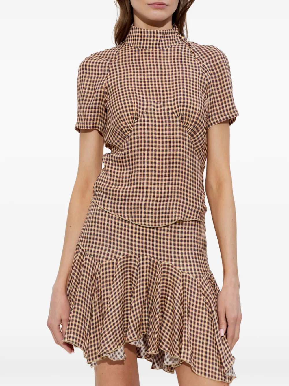  Knwls Check Short-sleeve Top - Neutrals 