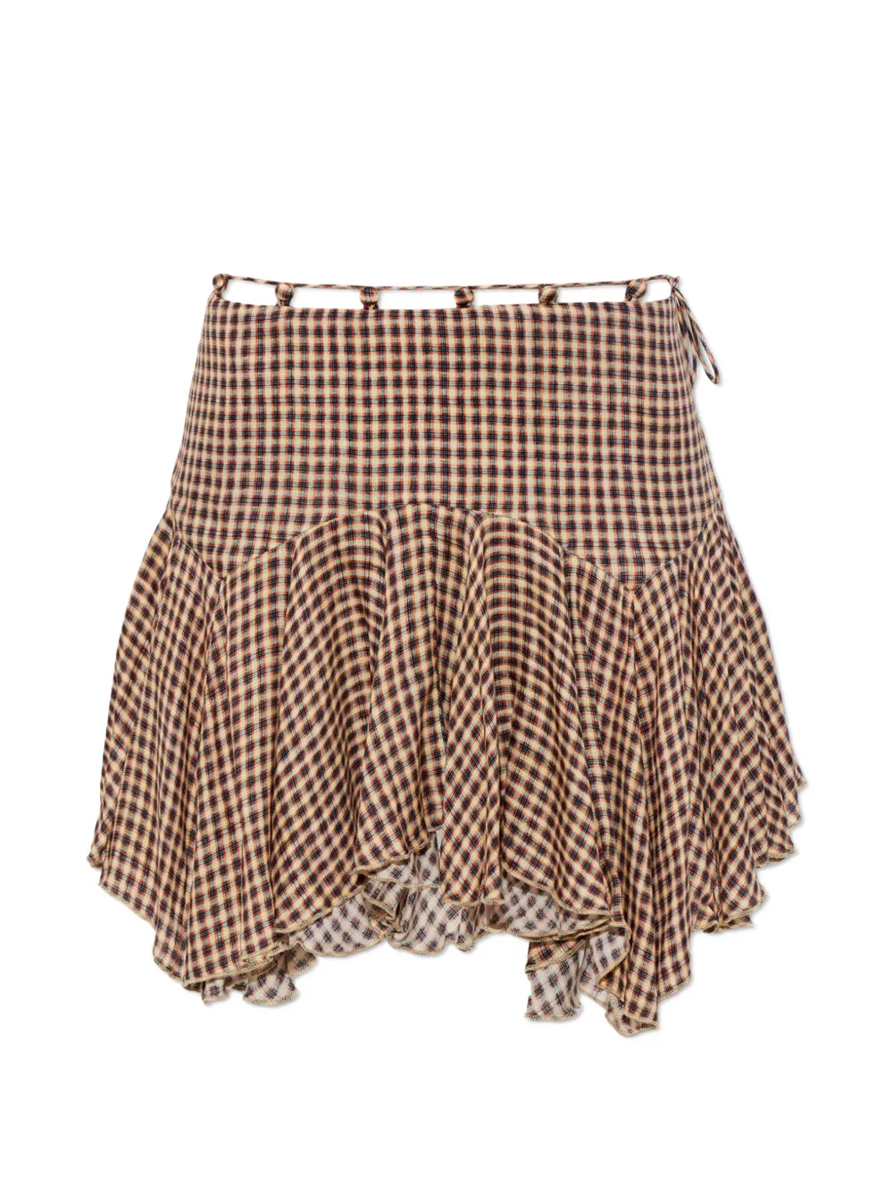 KNWLS check ruffled skirt - Nude