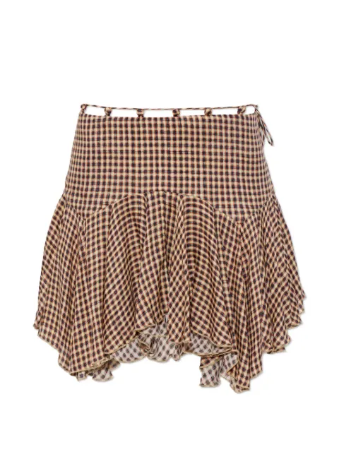 KNWLS check ruffled skirt