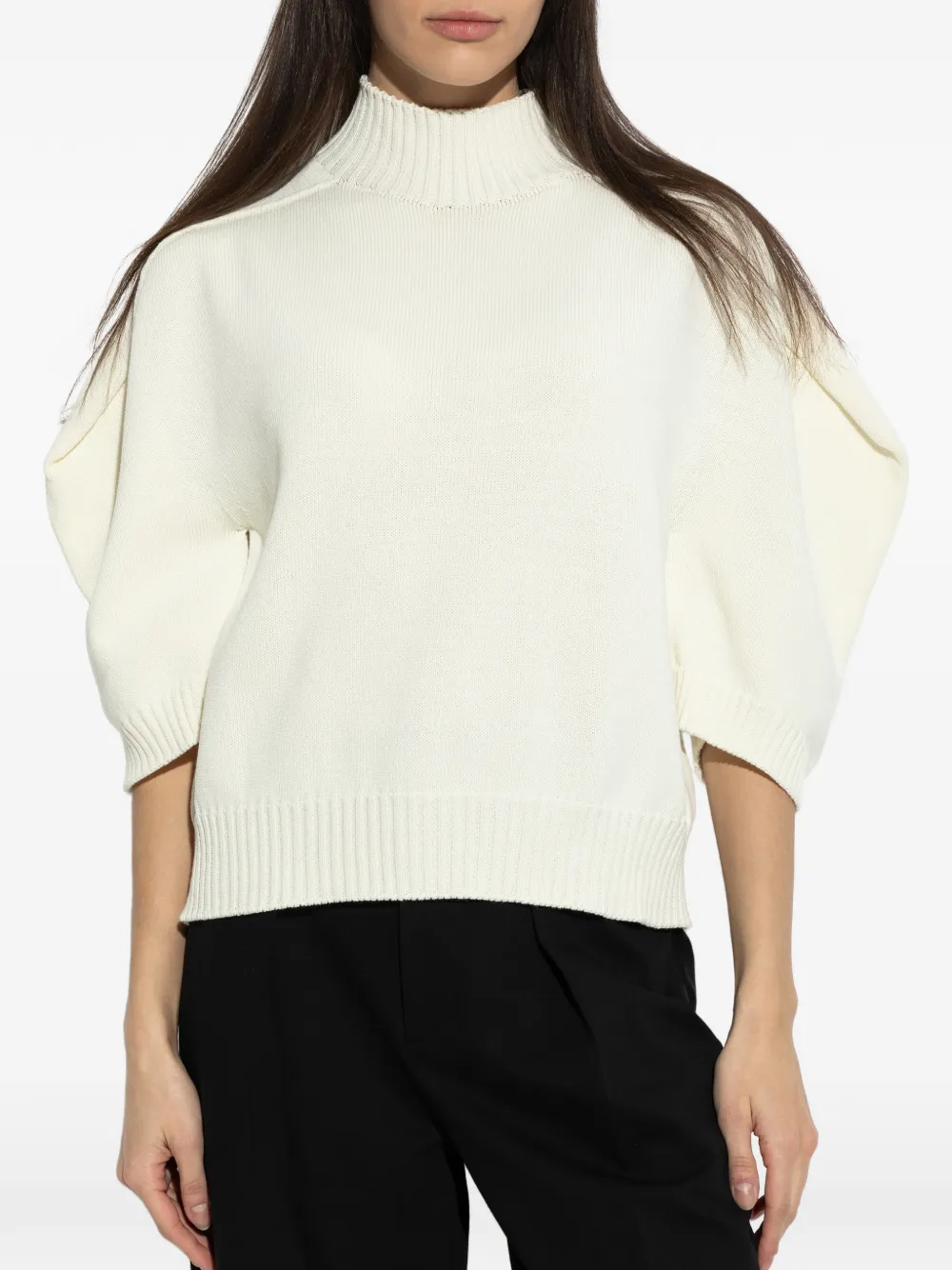  Issey Miyake Puff-sleeve Sweater - Neutrals 