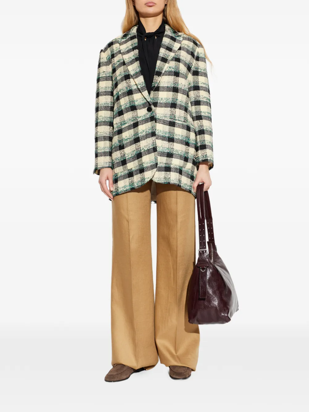 Max Mara Badesse plooibroek met wijde pijpen Beige