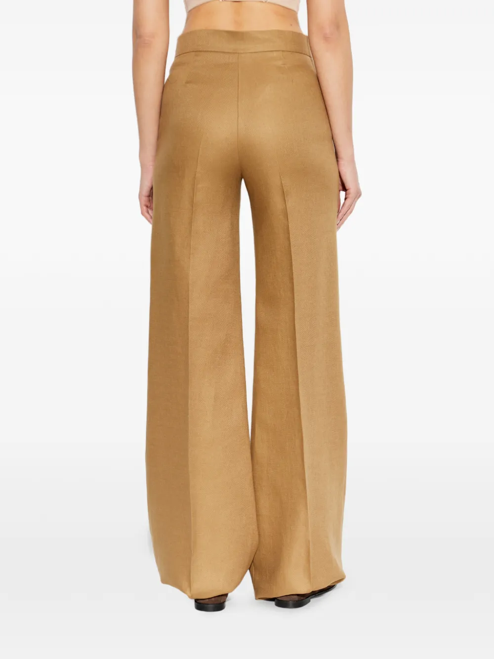 Max Mara Badesse plooibroek met wijde pijpen Beige
