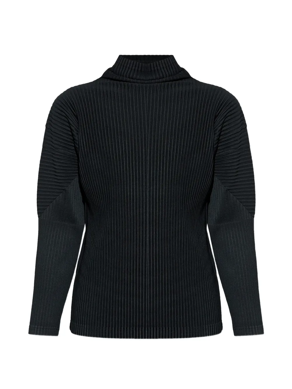 Homme Plissé Issey Miyake T-shirt met hoge hals en plooien Zwart