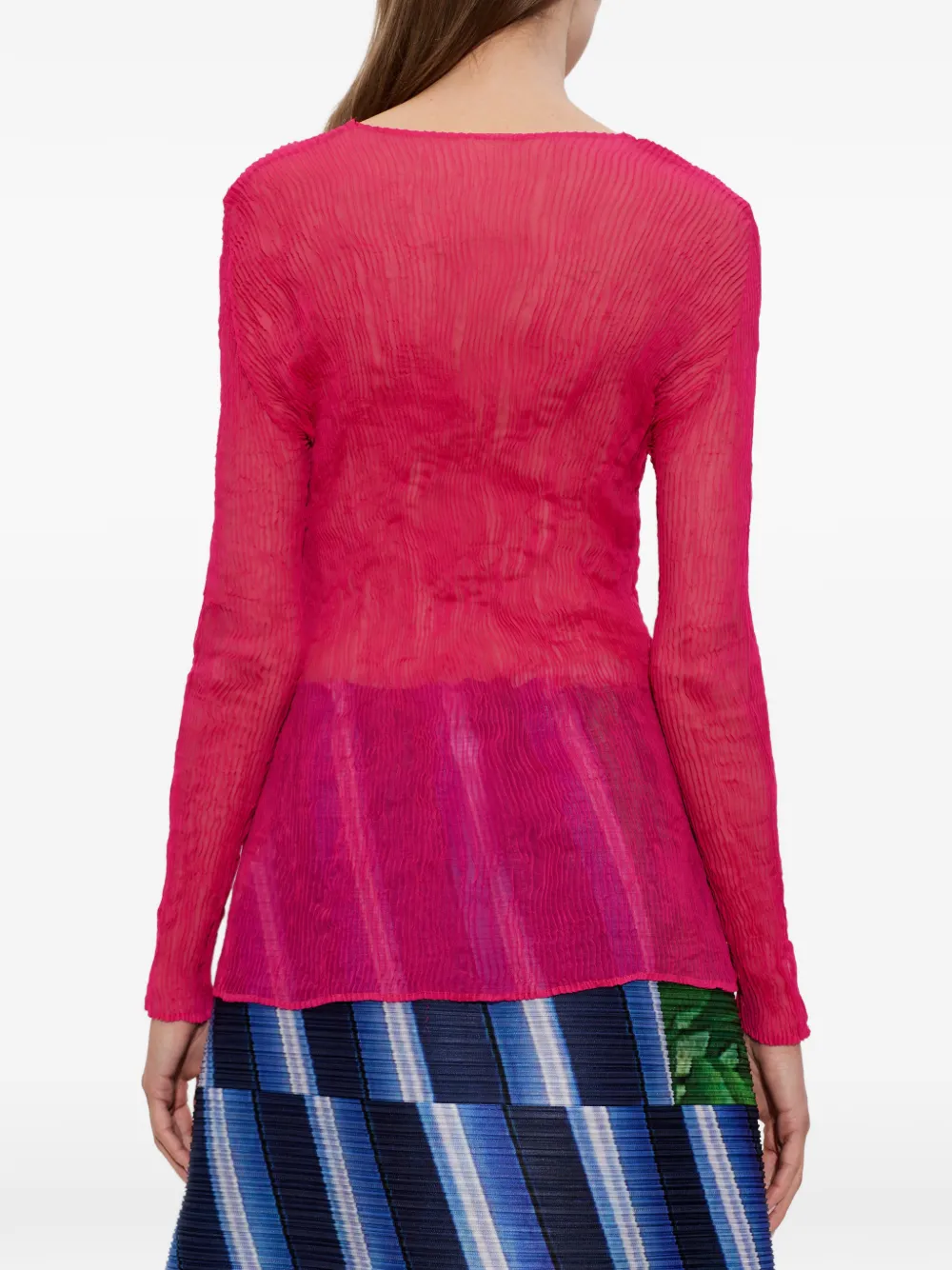 Issey Miyake Top met V-hals Roze