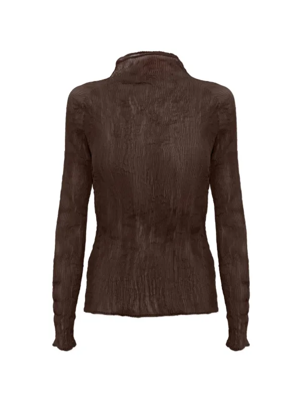 ISSEY MIYAKEme、イッセイミヤケ、ブラウン ハイネック トップス Issey Miyake ハイネック トップ | ブラウン | FARFETCH JP