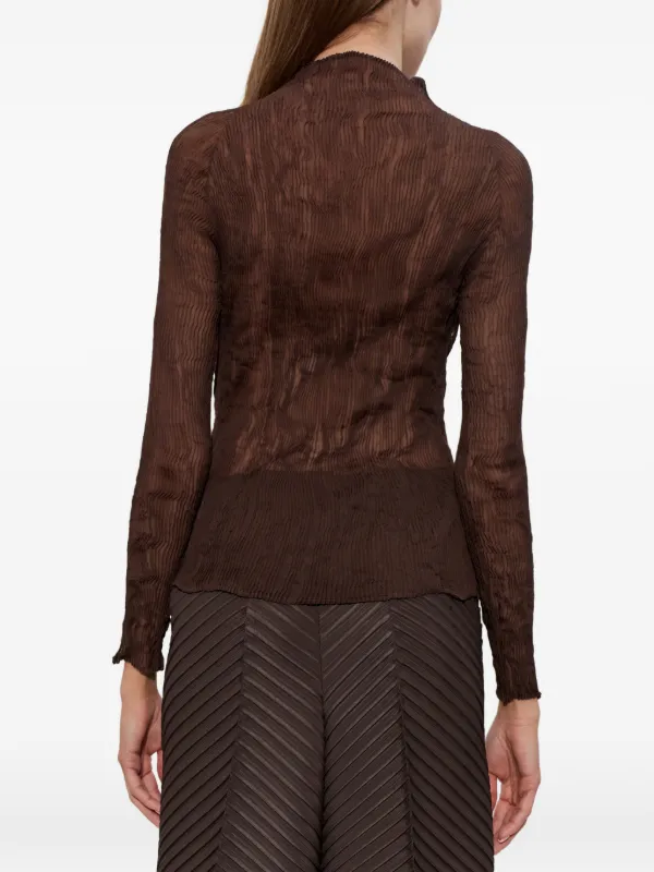ISSEY MIYAKEme、イッセイミヤケ、ブラウン ハイネック トップス Issey Miyake ハイネック トップ | ブラウン | FARFETCH JP