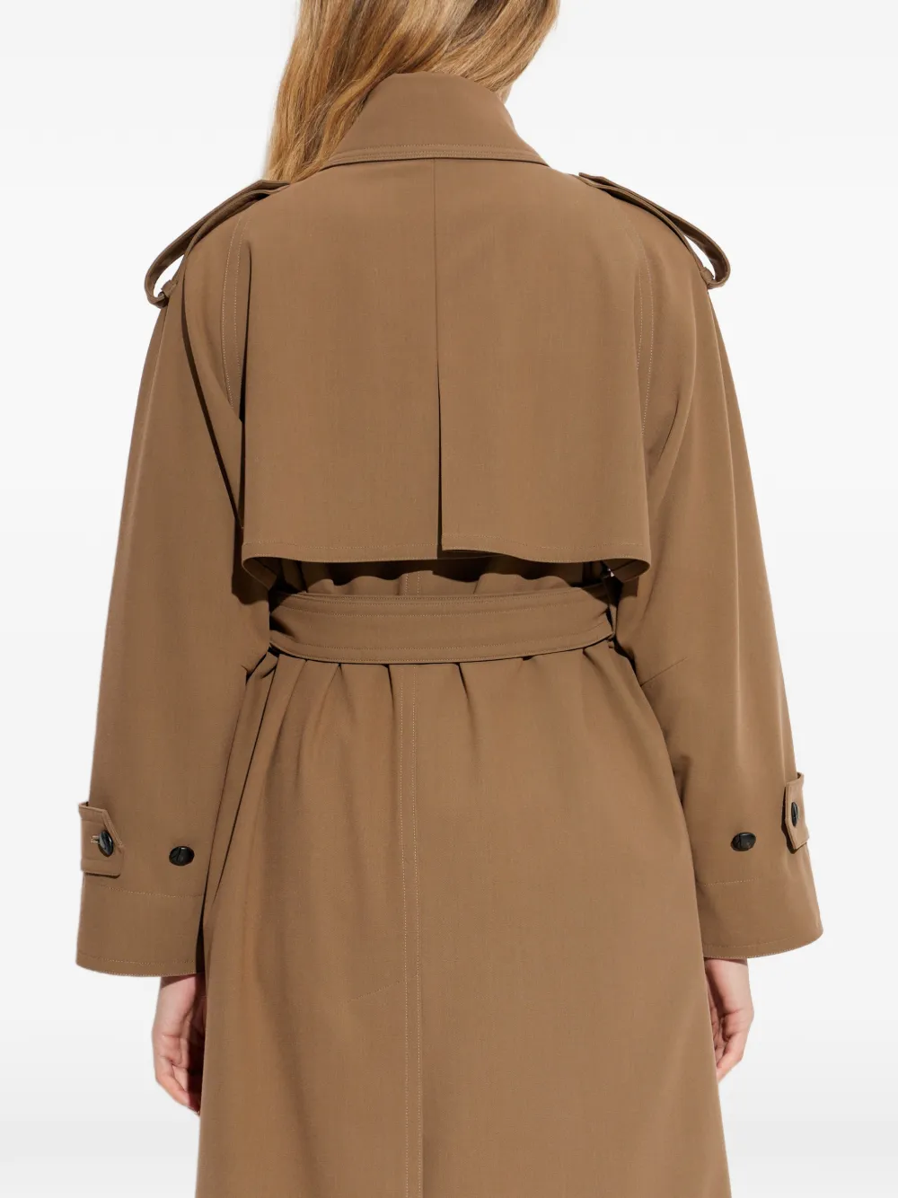 Max Mara Trenchcoat met ceintuur en knopen Beige