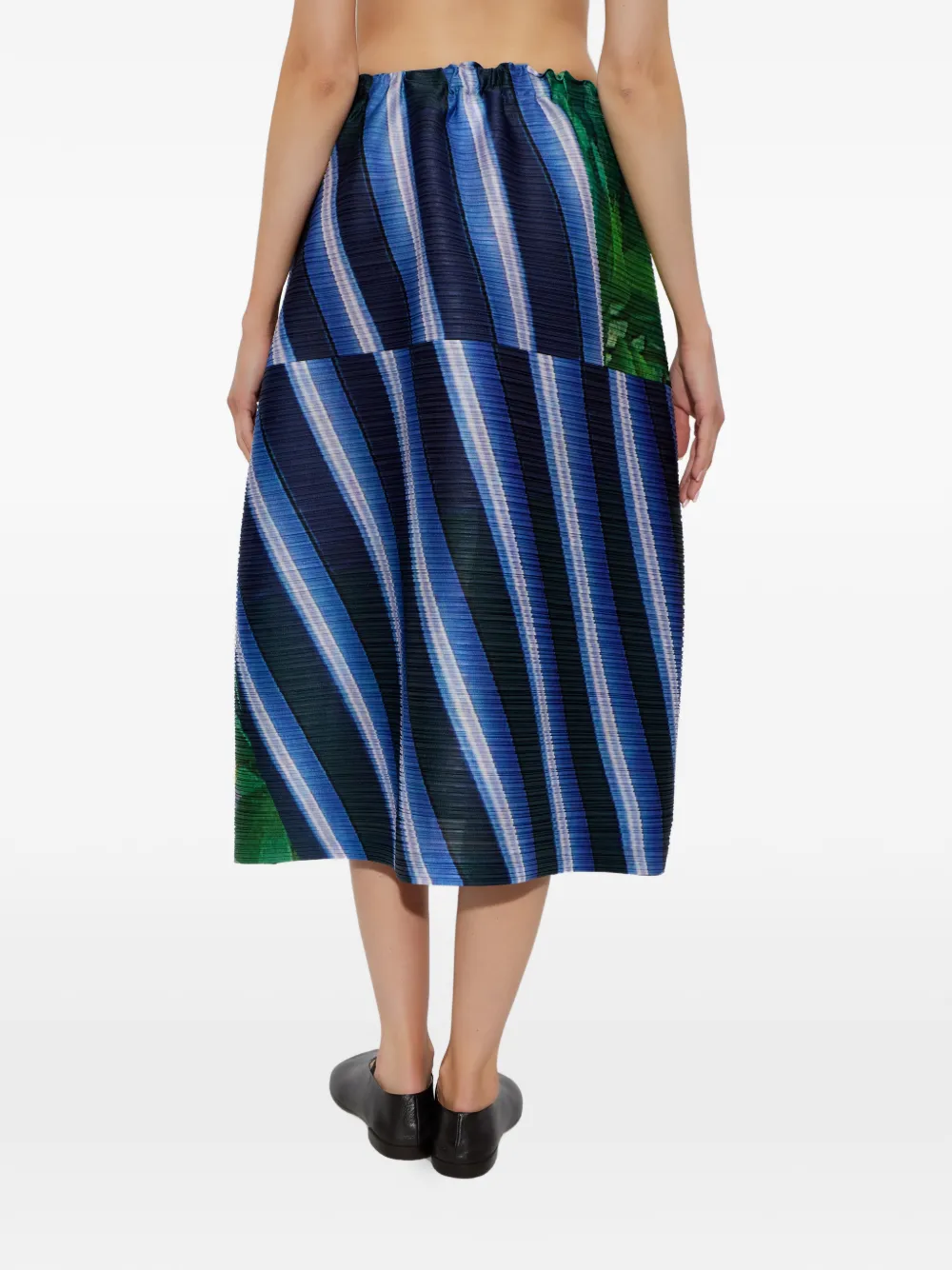Pleated Print Skirt