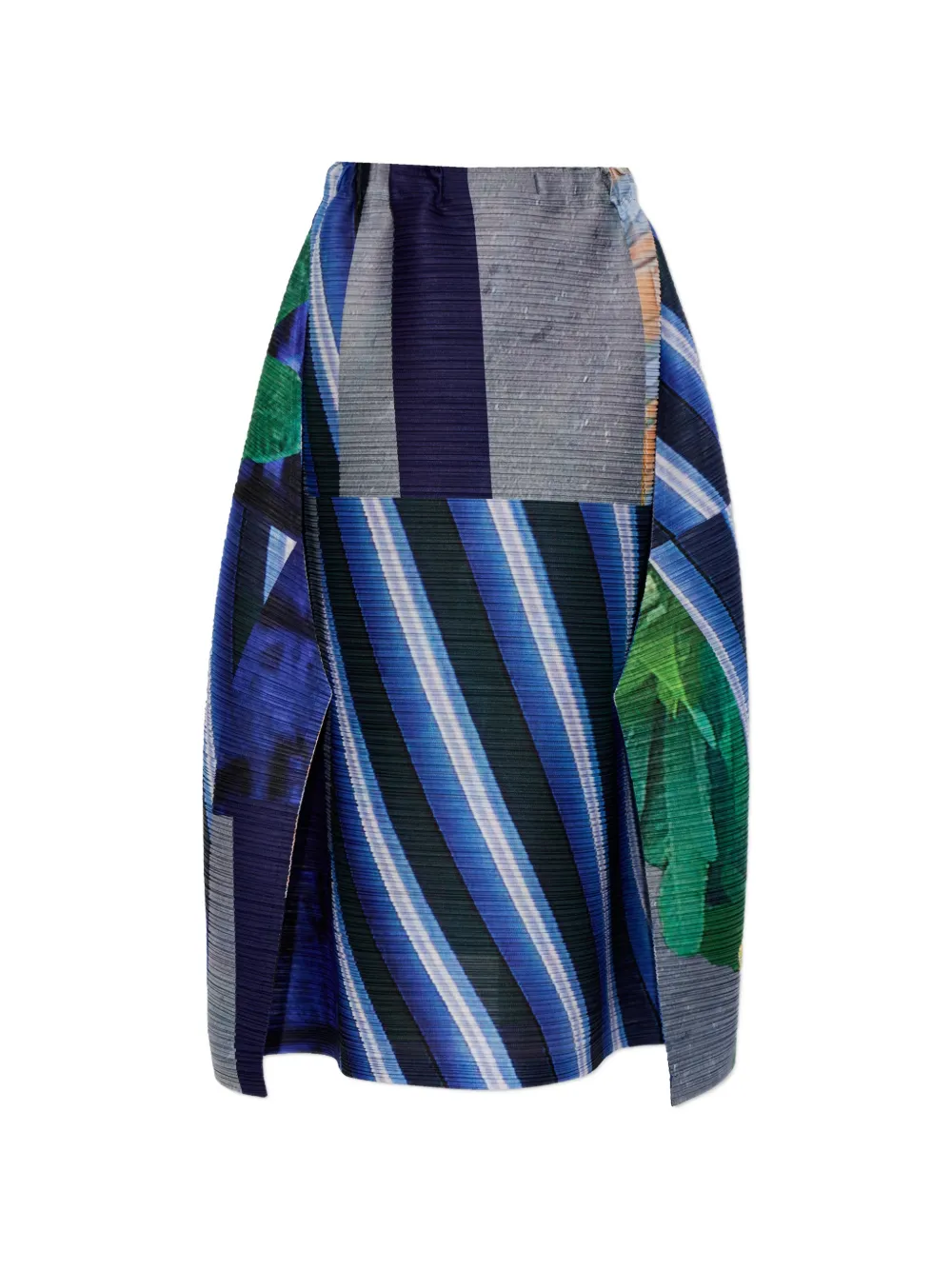 Pleats Please Issey Miyake pleated print skirt - Blu