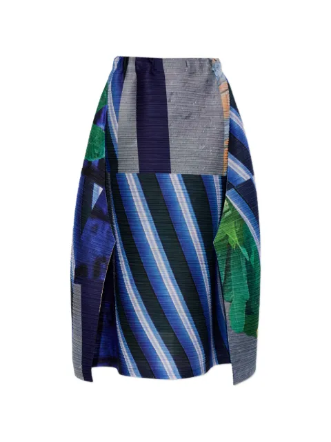Pleats Please Issey Miyake pleated print skirt