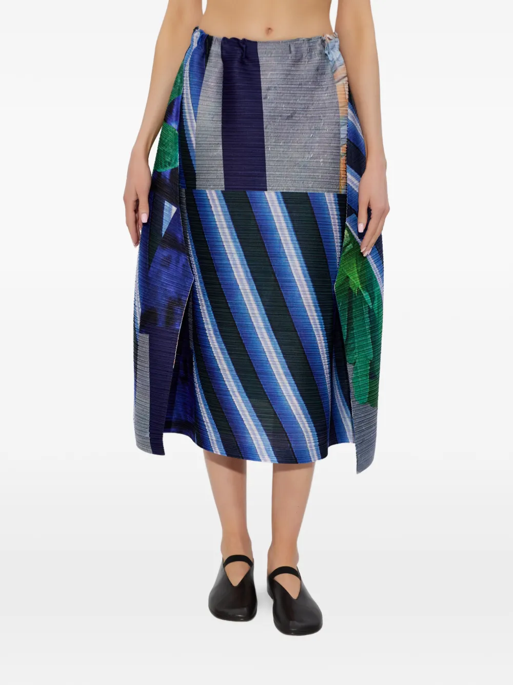 Pleated Print Skirt